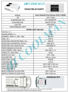 Haier Elektrikli Tavan Kliması 24V