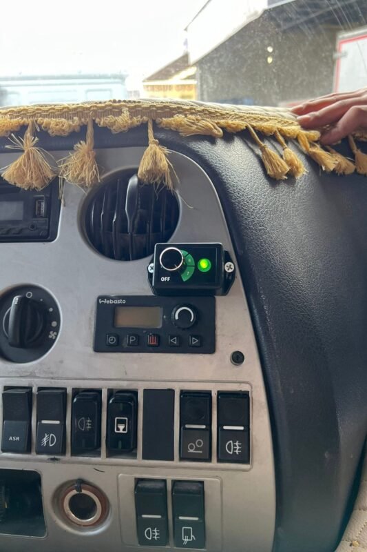 Ford Cargo kabin içi Webasto uyumlu yeşil ışıklı TSPW uyku modlu analog çevirmeli ısı ayar potansiyometresi montajı