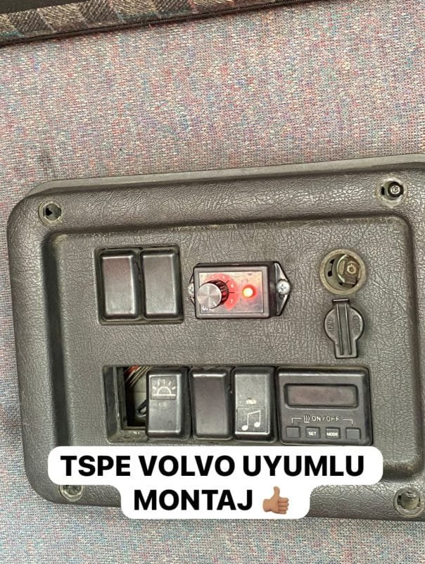 Volvo FH ve FM serisi kabin içi Eberspächer D2 D4 uyumlu kırmızı ışıklı TSPE uyku modlu analog çevirmeli ısı ayar potansiyometresi montajı