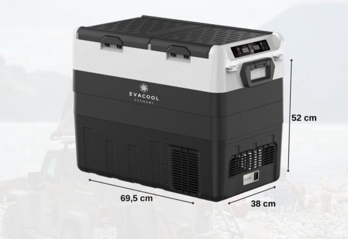 Evacool Germany EVA 55 AX çift kapak çift kontrol araç içi buzdolabı - Görsel 1