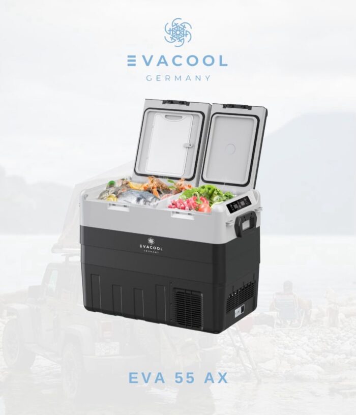Evacool Germany EVA 55 AX çift kapak çift kontrol araç içi buzdolabı - Görsel 5