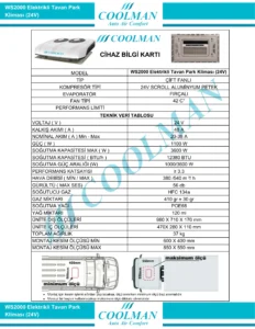 Coolman WS2000 Çift Fanlı Elektrikli Tavan Klima