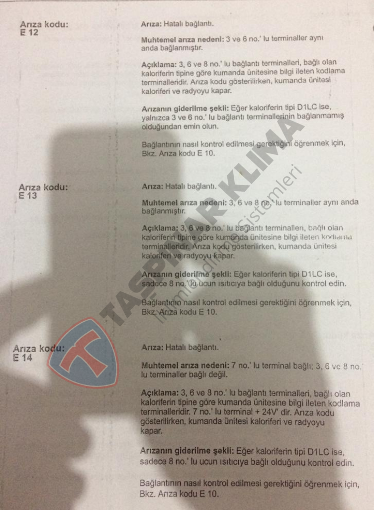 Scania Eberspächer D1 D3 LCC Arıza Kodları