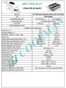 COOLMAN SPLİT ELEKTRİKLİ KLİMA SETİ
