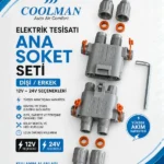 Yüksek Amperli Tavan Klima Soketi (Dişi/Erkek Set) | 12V - 24V